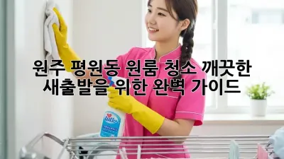 원주 평원동 원룸 청소: 깨끗한 새출발을 위한 완벽 가이드