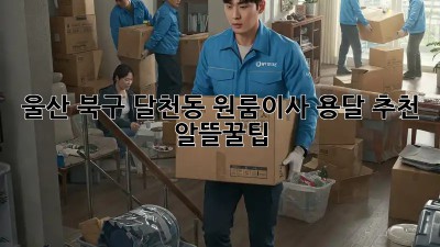 울산 북구 달천동 원룸이사 용달 추천 🚚💨 알뜰꿀팁!