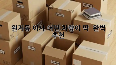 원지동 이사, 어떤 차량이 딱? 🚚💨 완벽 추천!