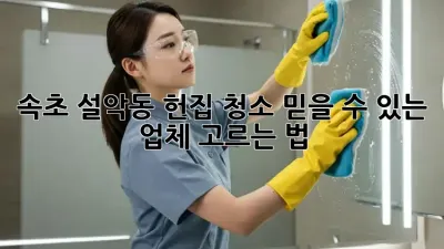 속초 설악동 헌집 청소, 믿을 수 있는 업체 고르는 법!
