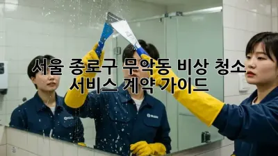 서울 종로구 무악동 비상 청소 서비스 계약 가이드
