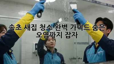 속초 새집 청소 완벽 가이드: 숨은 오염까지 잡자!