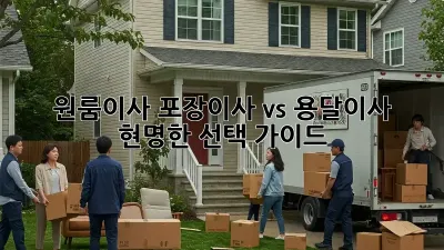 원룸이사, 포장이사 vs 용달이사 현명한 선택 가이드 💡