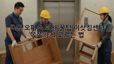 초동 오피스 이사 꿀팁🍯: 이삿짐센터 똑똑하게 고르는 법!