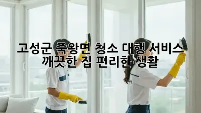 고성군 죽왕면 청소 대행 서비스: 깨끗한 집, 편리한 생활!