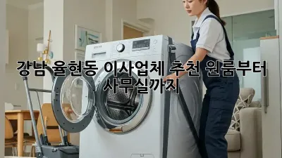 강남 율현동 이사업체 추천: 원룸부터 사무실까지!
