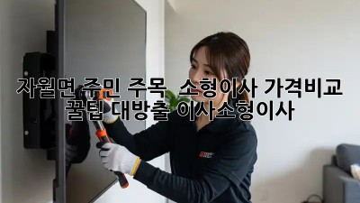 자월면 주민 주목! 🏡 소형이사 가격비교 & 꿀팁 대방출! #이사소형이사