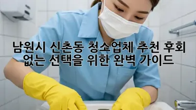 남원시 신촌동 청소업체 추천: 후회 없는 선택을 위한 완벽 가이드