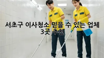 서초구 이사청소? 믿을 수 있는 업체 3곳 추천!