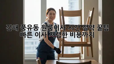 김해 풍유동 원룸이사 시간 절약 꿀팁! ✨ 빠른 이사, 저렴한 비용까지!