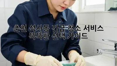 춘천 석사동 긴급 청소 서비스: 똑똑한 선택 가이드
