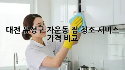 대전 유성구 자운동 집 청소 서비스 가격 비교