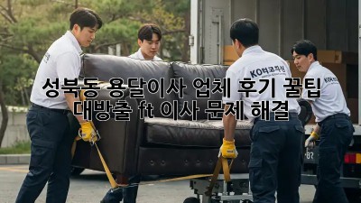 성북동 용달이사 업체 후기🏠, 꿀팁 대방출🍯 (ft. 이사 문제 해결)