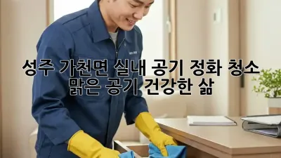 성주 가천면 실내 공기 정화 청소: 맑은 공기, 건강한 삶