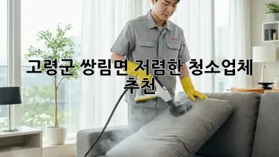 고령군 쌍림면 저렴한 청소업체 추천