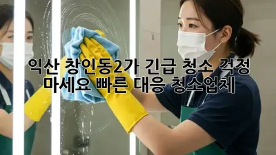 익산 창인동2가 긴급 청소? 걱정 마세요! 빠른 대응 청소업체