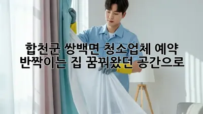합천군 쌍백면 청소업체 예약: 반짝이는 집, 꿈꿔왔던 공간으로!