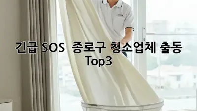 긴급 SOS! 🚨 종로구 청소업체 출동 Top3 💨