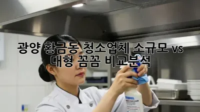 광양 황금동 청소업체, 소규모 vs 대형? 꼼꼼 비교분석!