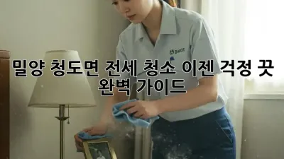 밀양 청도면 전세 청소, 이젠 걱정 끗! 완벽 가이드