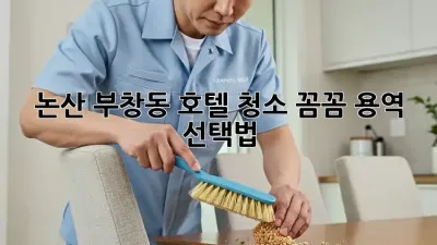 논산 부창동 호텔 청소, 꼼꼼 용역 선택법 ✨