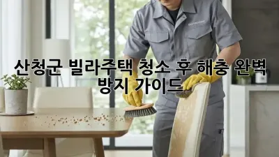 산청군 빌라/주택 청소 후 해충 완벽 방지 가이드