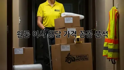 원룸 이사, 용달 가격 꼼꼼 분석!