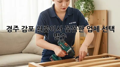 경주 감포 원룸이사? 꼼꼼한 업체 선택 필수! 🔑🚚