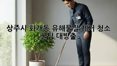 상주시 화개동 유해물질 제거 청소 ✨ 꿀팁 대방출!