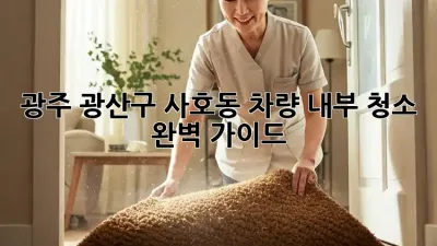 광주 광산구 사호동 차량 내부 청소 완벽 가이드