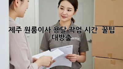 제주 원룸이사, 용달 작업 시간⏰ & 꿀팁 대방출!