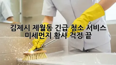 김제시 제월동 긴급 청소 서비스: 미세먼지, 황사 걱정 끝!