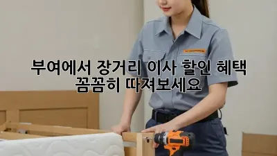 부여에서 장거리 이사? 할인 혜택 꼼꼼히 따져보세요!