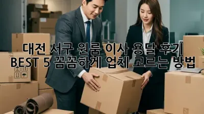 대전 서구 원룸 이사 용달 후기 BEST 5: 꼼꼼하게 업체 고르는 방법!