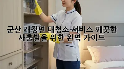군산 개정면 대청소 서비스: 깨끗한 새출발을 위한 완벽 가이드