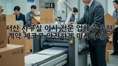 서산 사무실 이사 전문 업체: 꼼꼼한 계약 체크로 안전하게 이사하세요!