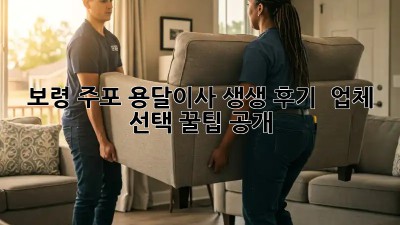 보령 주포 용달이사 생생 후기! 📦💨 업체 선택 꿀팁 공개!