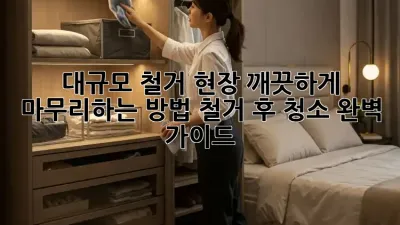 대규모 철거 현장, 깨끗하게 마무리하는 방법! 철거 후 청소 완벽 가이드