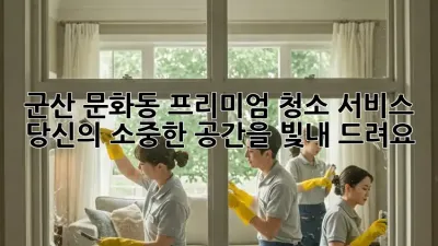 군산 문화동 프리미엄 청소 서비스: 당신의 소중한 공간을 빛내 드려요 ✨
