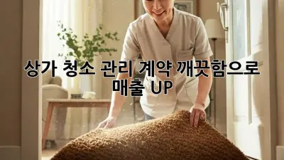 상가 청소 관리 계약: 깨끗함으로 매출 UP!