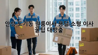 안성 도기동 원룸이사🏠 용달🚚 소형 이사 꿀팁 대방출!