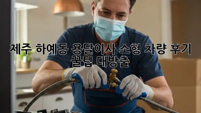 제주 하예동 용달이사🚚 소형 차량 후기: 꿀팁 대방출! ✨