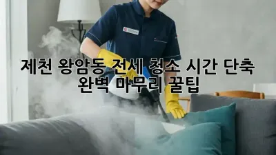 제천 왕암동 전세 청소: 시간 단축 & 완벽 마무리 꿀팁!