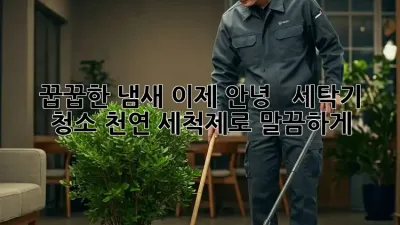 꿉꿉한 냄새, 이제 안녕! 😱  세탁기 청소, 천연 세척제로 말끔하게!