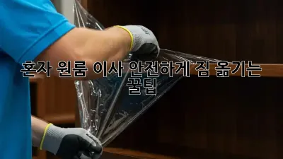 혼자 원룸 이사? 안전하게 짐 옮기는 꿀팁!