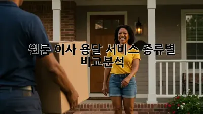 원룸 이사, 용달 서비스 종류별 비교분석!