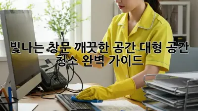 빛나는 창문, 깨끗한 공간: 대형 공간 청소 완벽 가이드