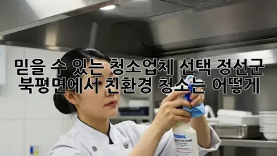 믿을 수 있는 청소업체 선택, 정선군 북평면에서 친환경 청소는 어떻게?