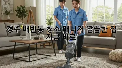 경주 배반동 청소 매니저✨ 깔끔한 집, 지금 바로!