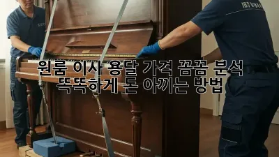 원룸 이사, 용달 가격 꼼꼼 분석! 똑똑하게 돈 아끼는 방법